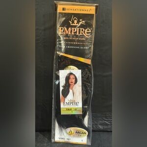 NWT Sensationnel EMPIRE YAKI 100% Human Hair Straight Weave - 10 in Color 1